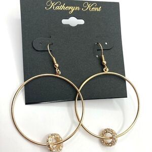 Katheryn Kent Rhinestone Charm Hoop Dangle Earrings
